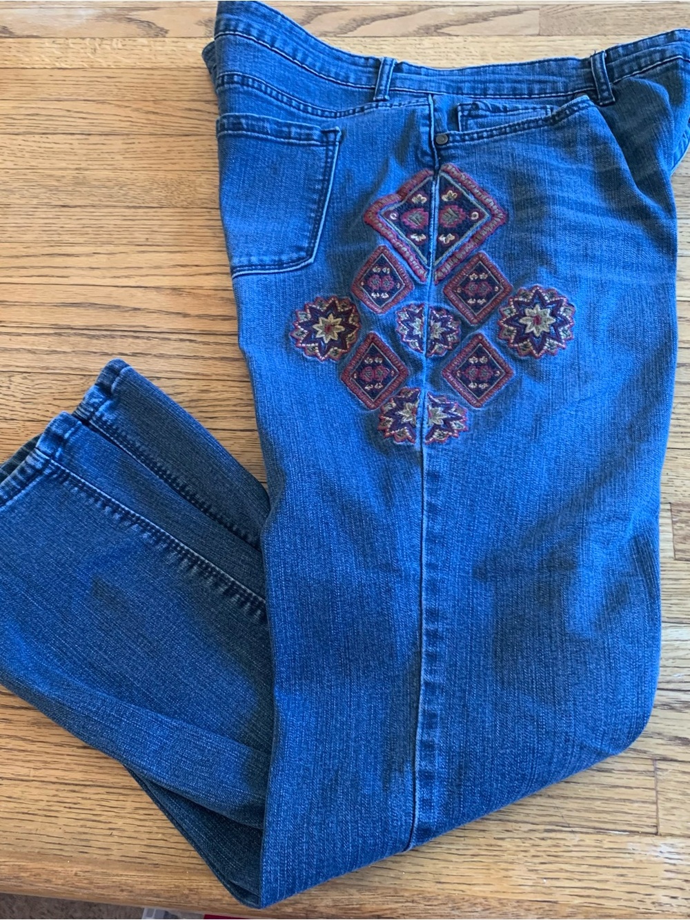 Code Bleu Gracie Bestie Embroidered Skinny Jeans Size 10 Medium Wash